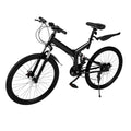 26" Folding Mountain Bike Adjustable 5.25-5.6ft with Dual Disc Brake 21 Speeds