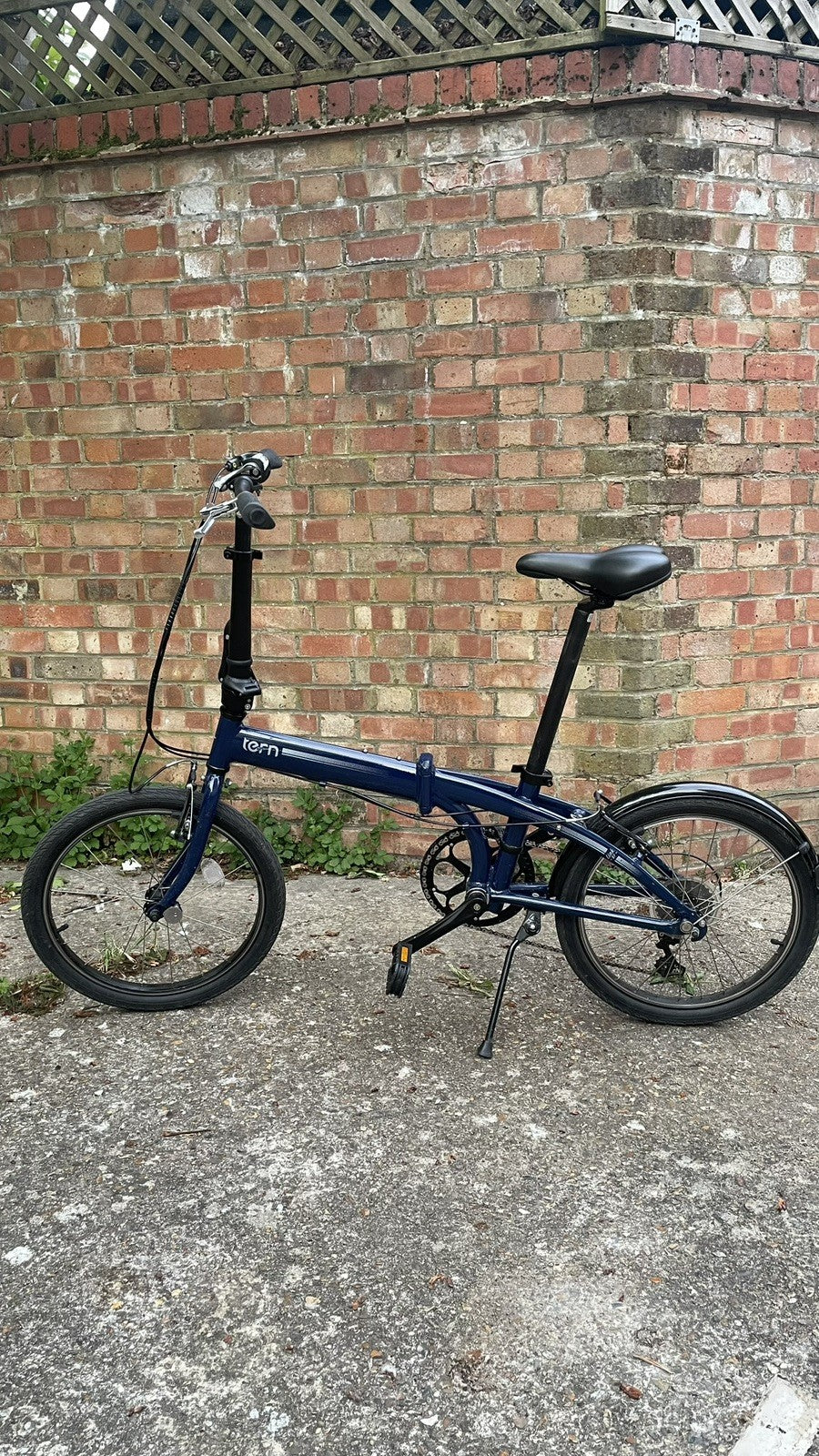 Tern Folding Bike 20in Blue/Black Flat Bar V-Brakes Mudguards Kickstand