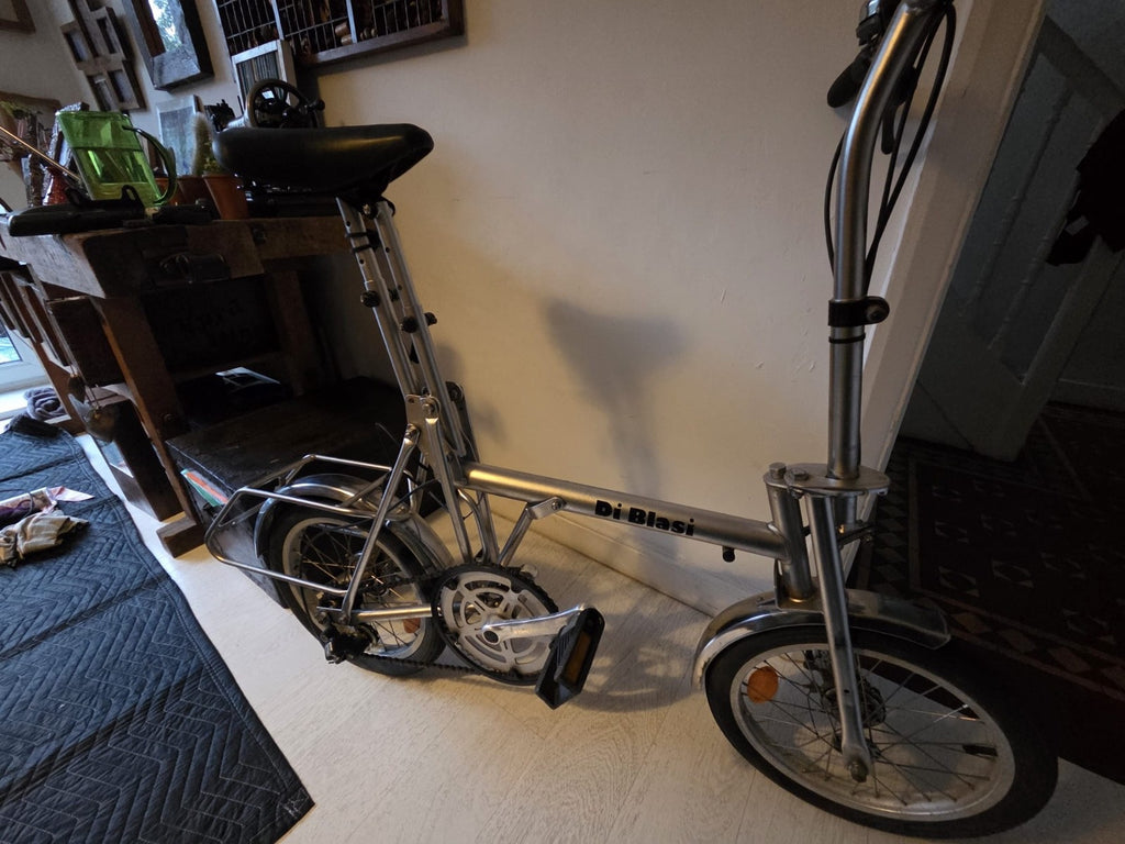 Classic Di-Blasi Folding Bicycle Cycle Silver 3 Spd gears Drum Brake