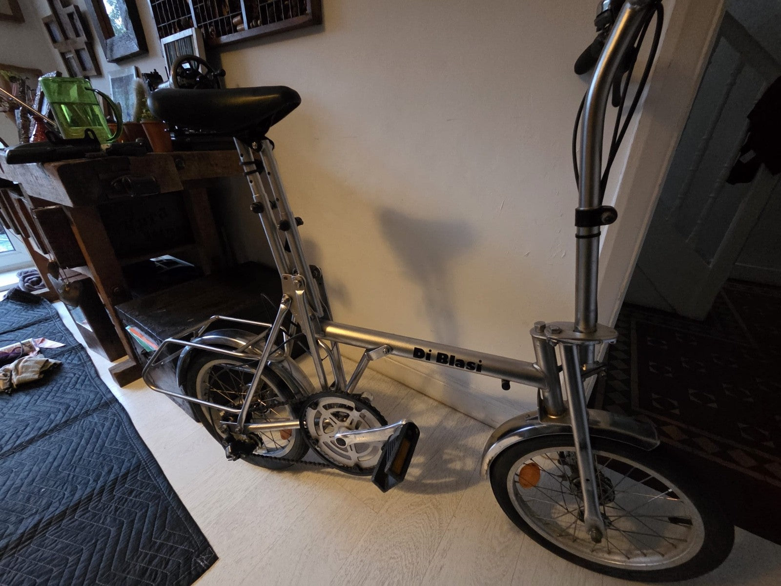 Classic Di-Blasi Folding Bicycle Cycle Silver 3 Spd gears Drum Brake