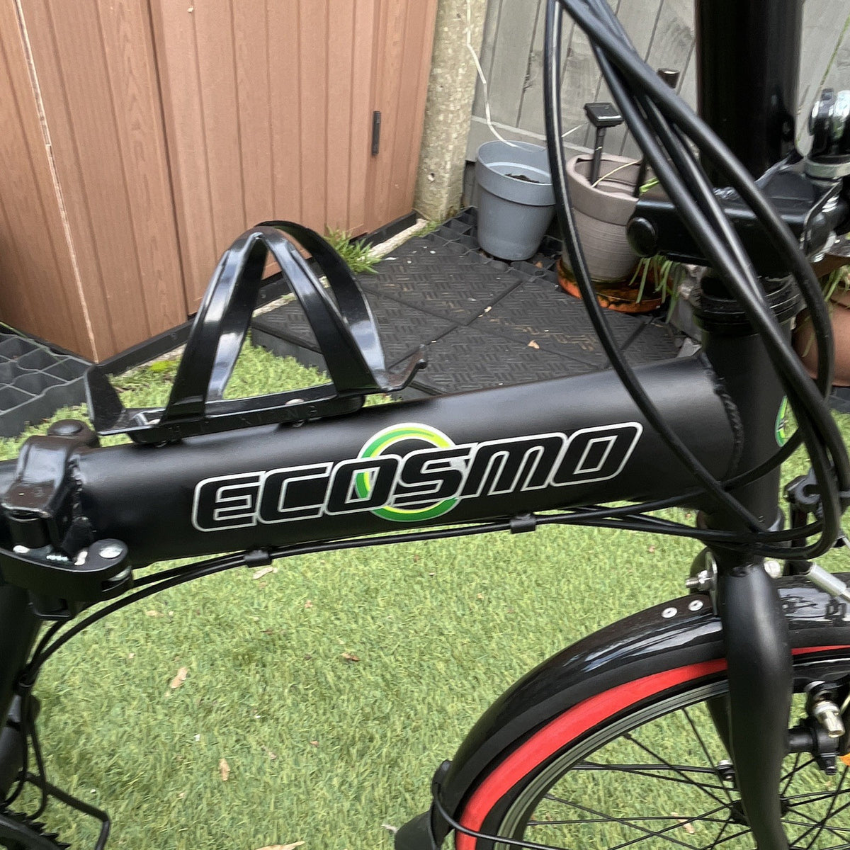 Ecosmo 20in Folding Bike V-Brake Mudguards Kickstand Derailleur Black/Red