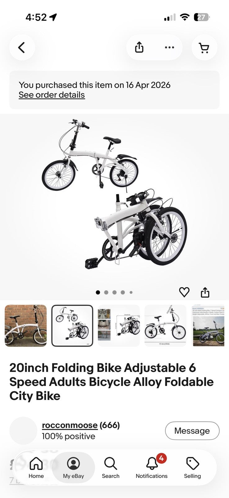 20inch Folding Bike Adjustable 6 Speed Adults Bicycle Alloy Foldable City Bike