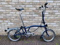 Brompton H6R 6 Speed Folding Bike Rack Brooks Saddle Commuter Blue