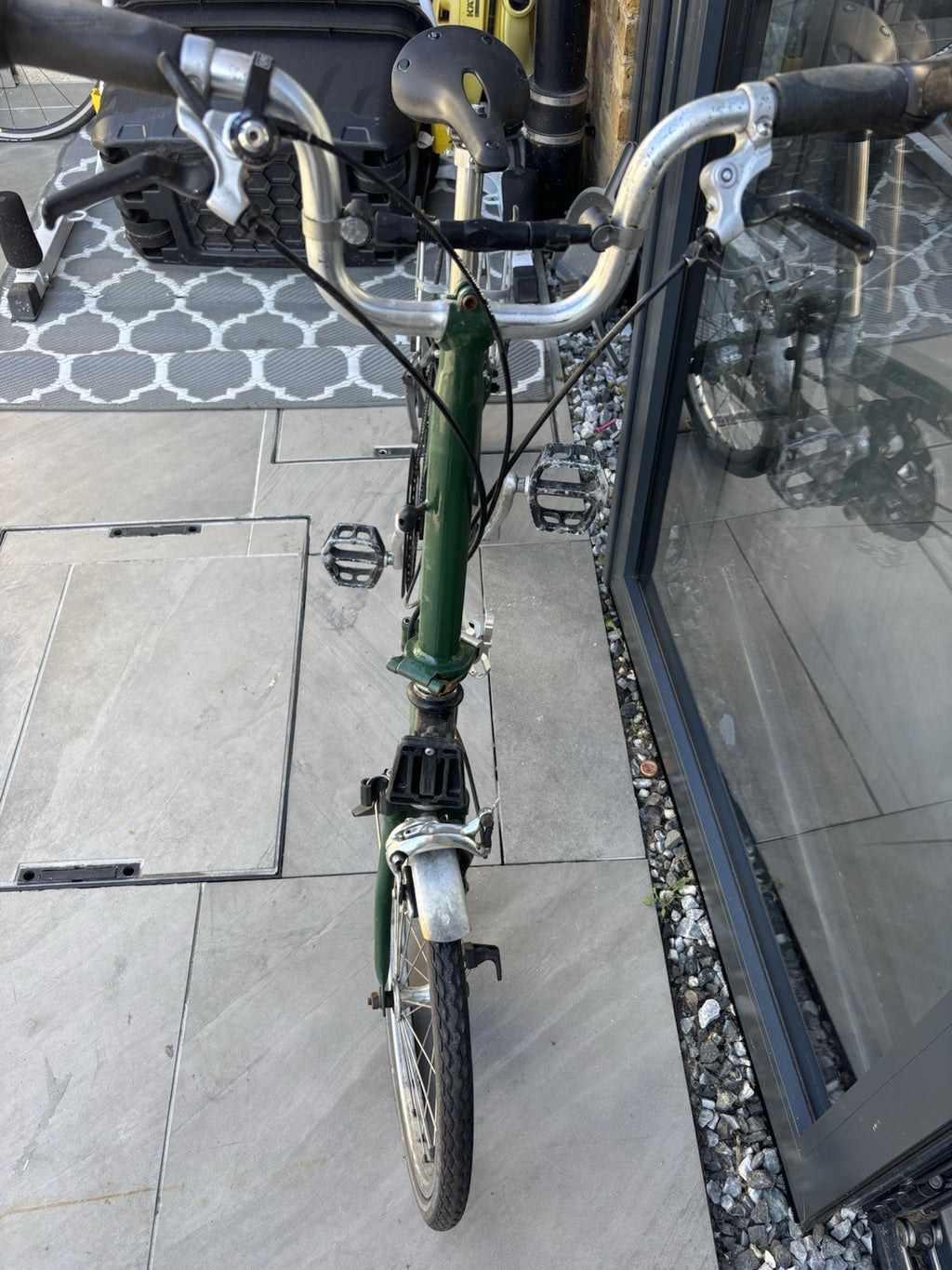Brompton Green Folding Bike 16in Steel Frame Rear Rack Mudguards Reflectors