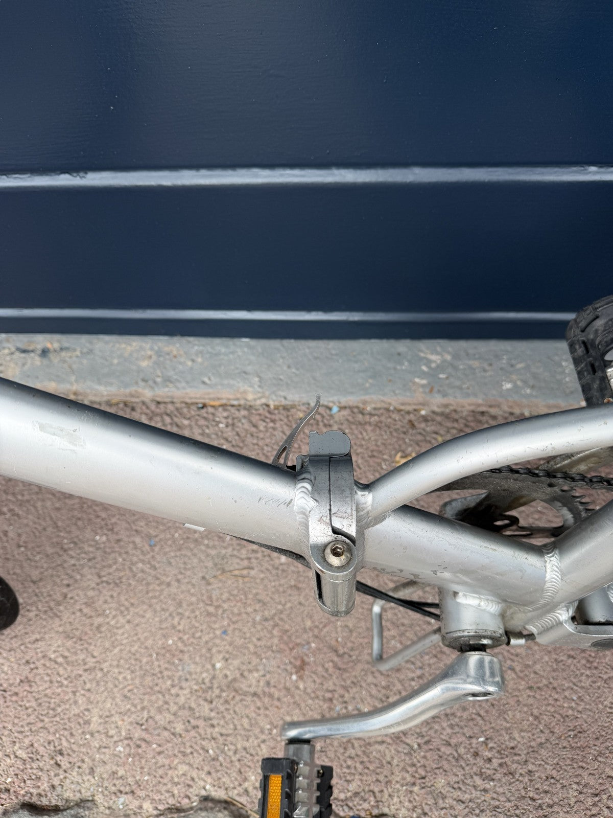 Vintage Silver Aluminium Folding Bike 6 Speed Grip Shifter