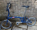 Brompton P3L blue folding bike 3 speed in good working order
