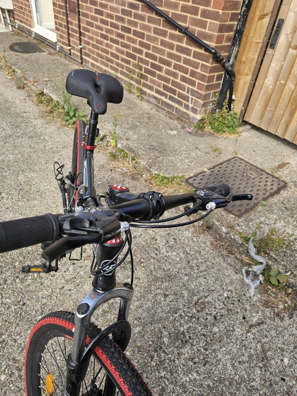 JASIQ Folding Mountain Bike 26in Full Suspension 21-Speed Disc Brakes Black/Red