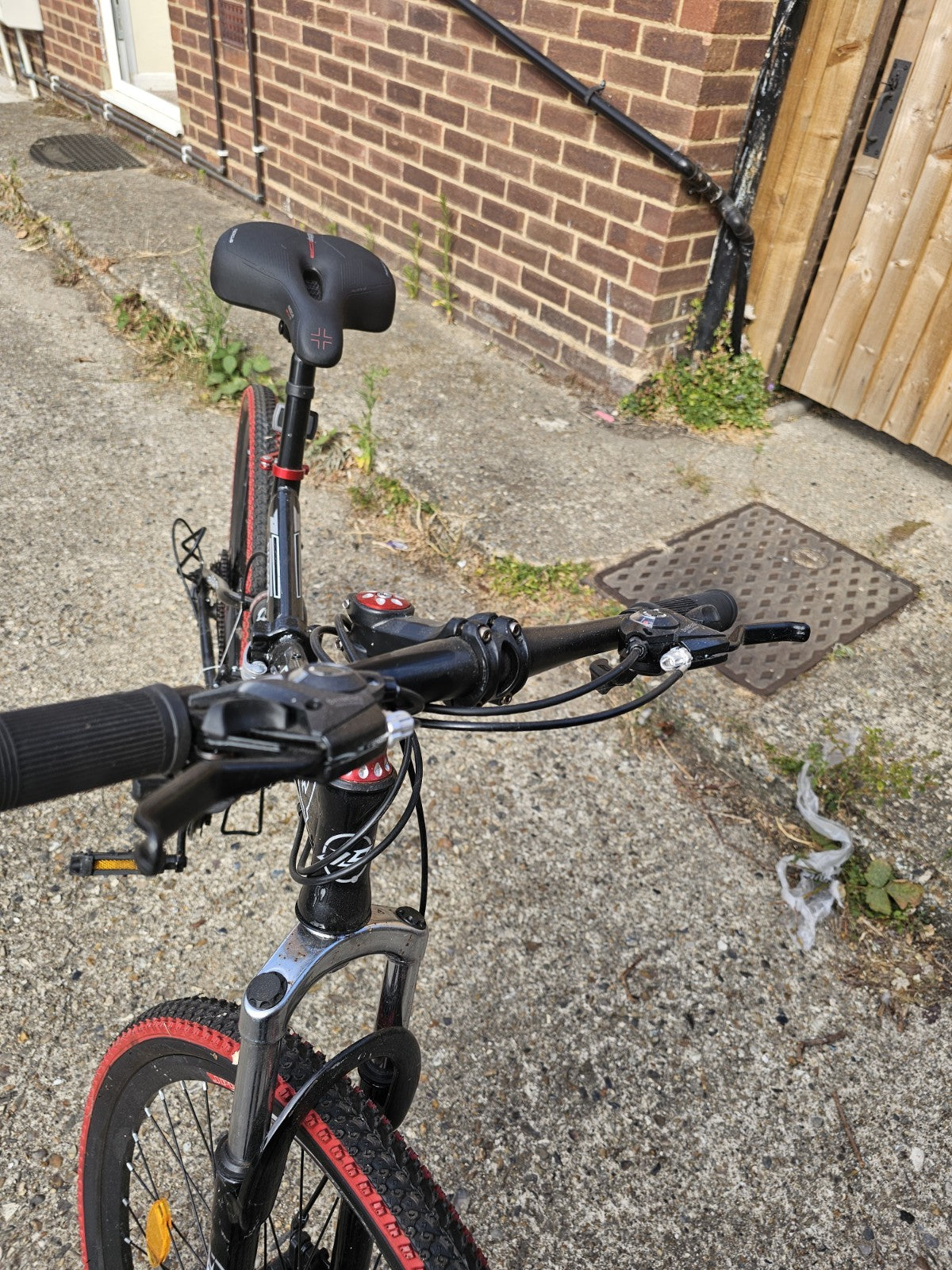 JASIQ Folding Mountain Bike 26in Full Suspension 21-Speed Disc Brakes Black/Red