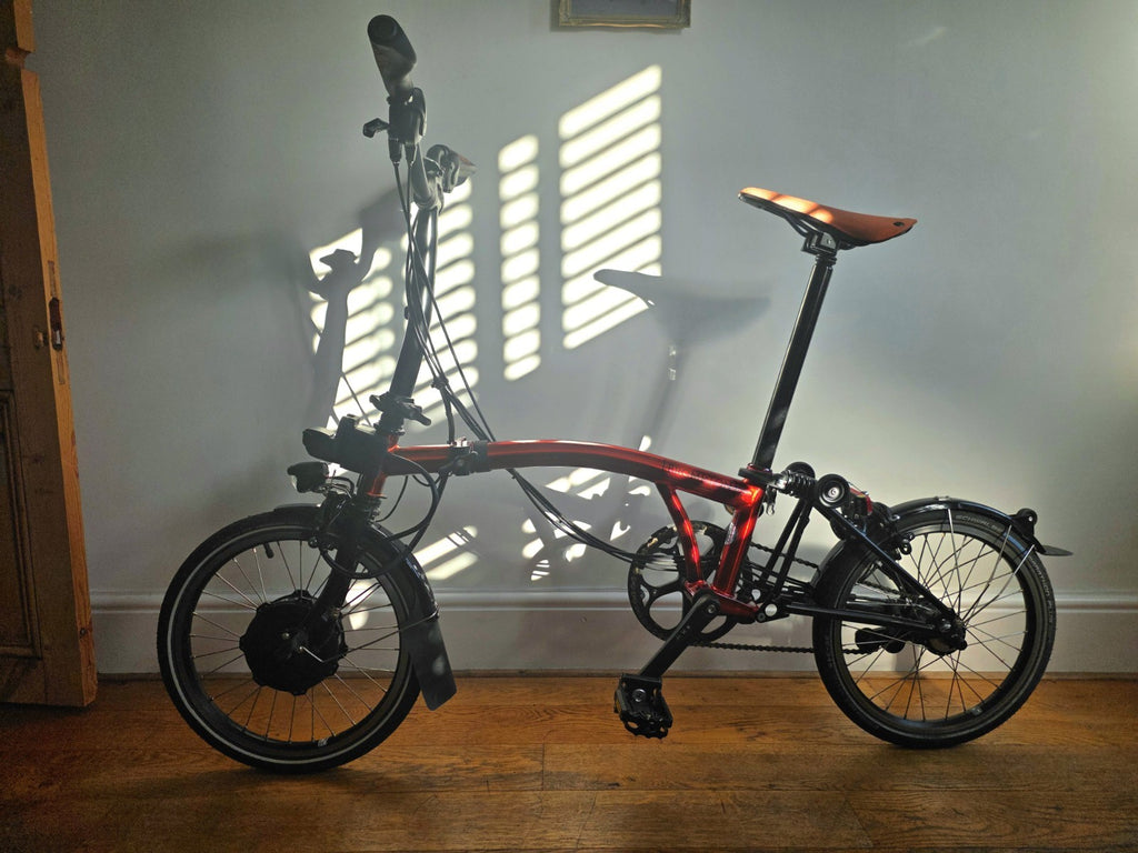 Brompton 2025 C Line Explore Electric Flame Lacquer 6-Speed *with upgrades*
