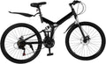 Folding Mountain Bike 26" 21-Speed Full Suspension Disc Brakes Barely Used Black