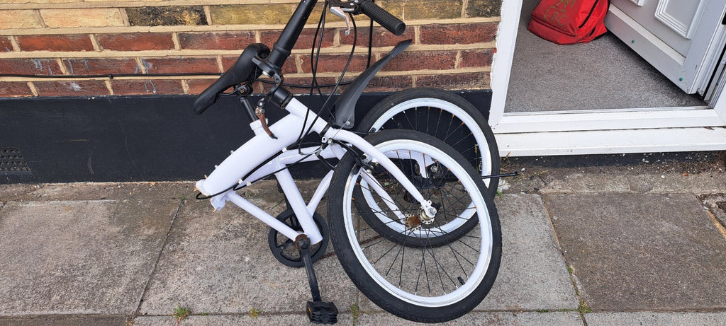 Fold Away Down Up Bike Bicycle 19" Wheel Working Needs TLC Travel Small Working
