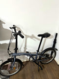 B'TWIN 20in Grey Folding Bike V-Brakes Derailleur Mudguards Kickstand