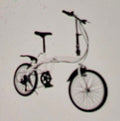 White/Black Folding Bike with BMX Bar Handlebars, Mudguard, High-Rise Style