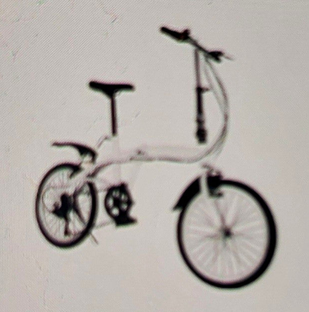 White/Black Folding Bike with BMX Bar Handlebars, Mudguard, High-Rise Style