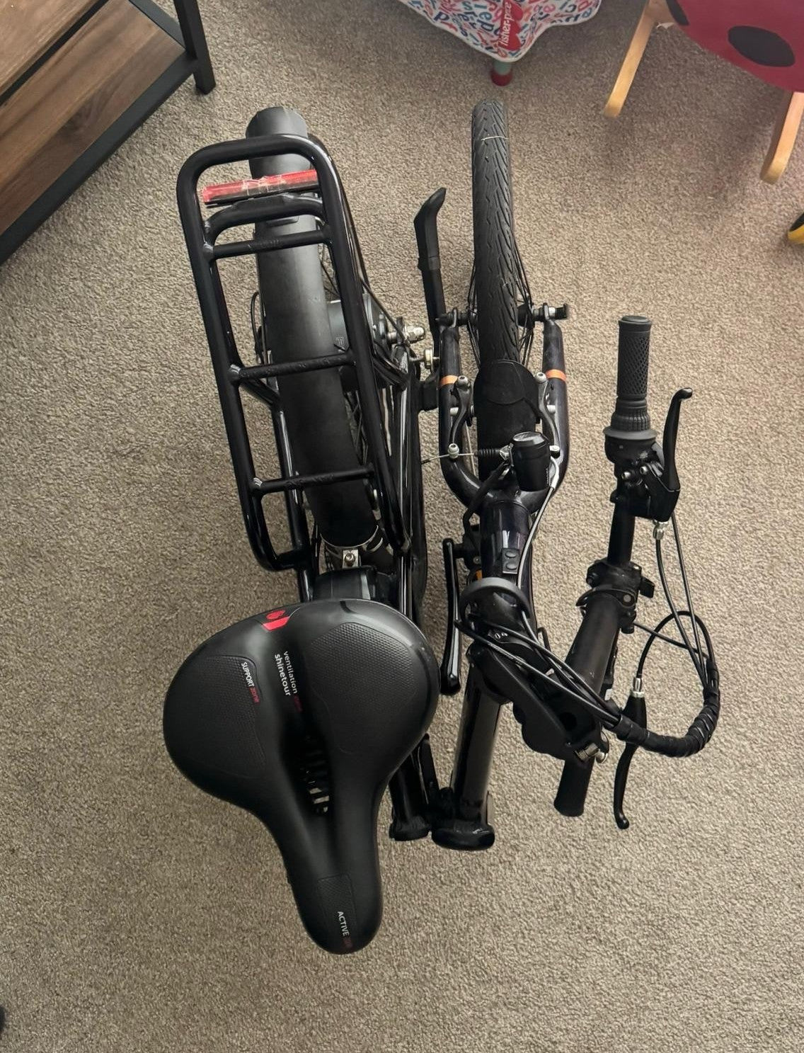 Raleigh Folding Bike Black 20in Mechanical Disc Brakes Rear Rack Mudguards