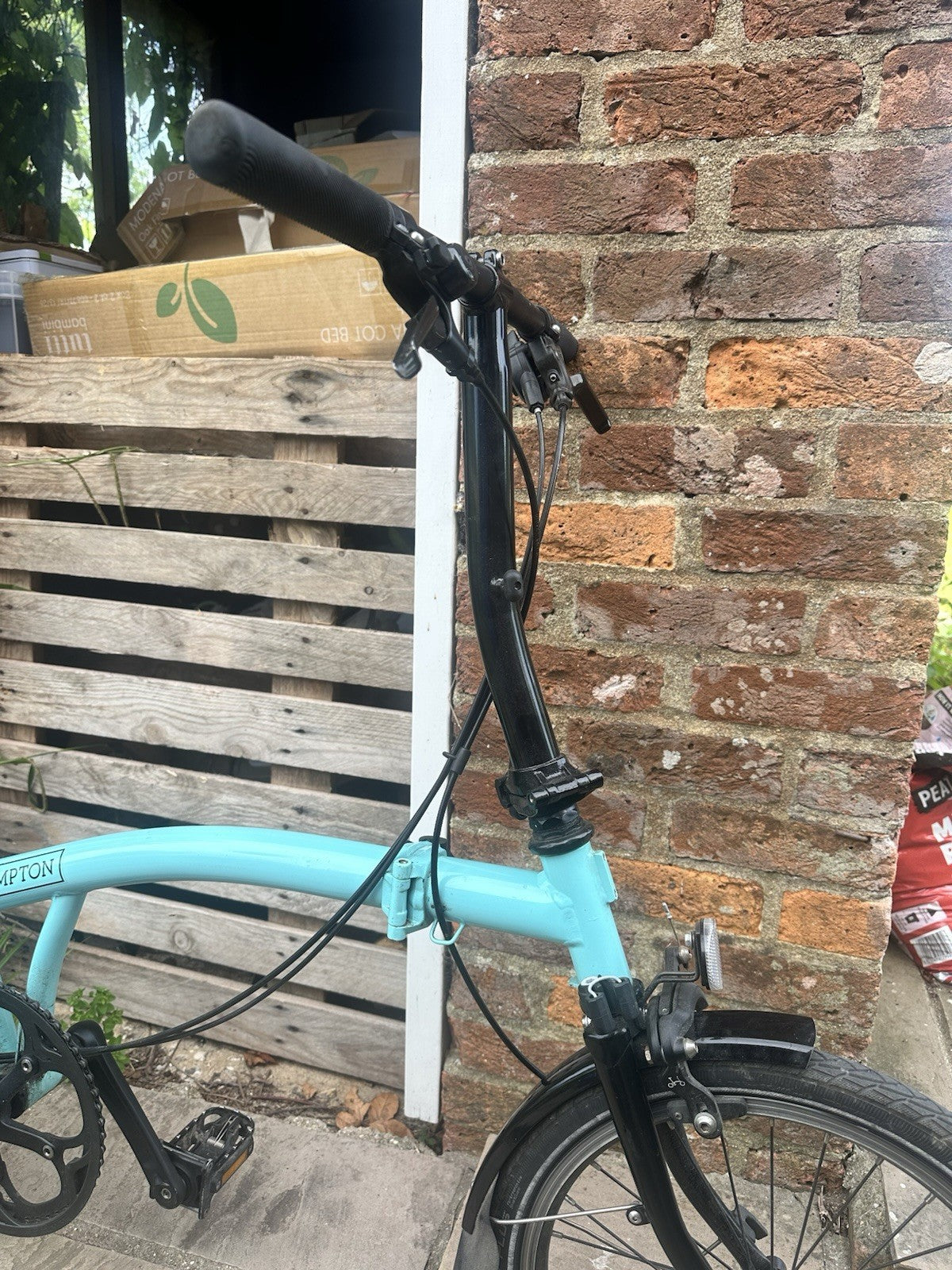 Brompton Folding Bike 2 Speed Blue/Black 16in Wheels with Mudguards