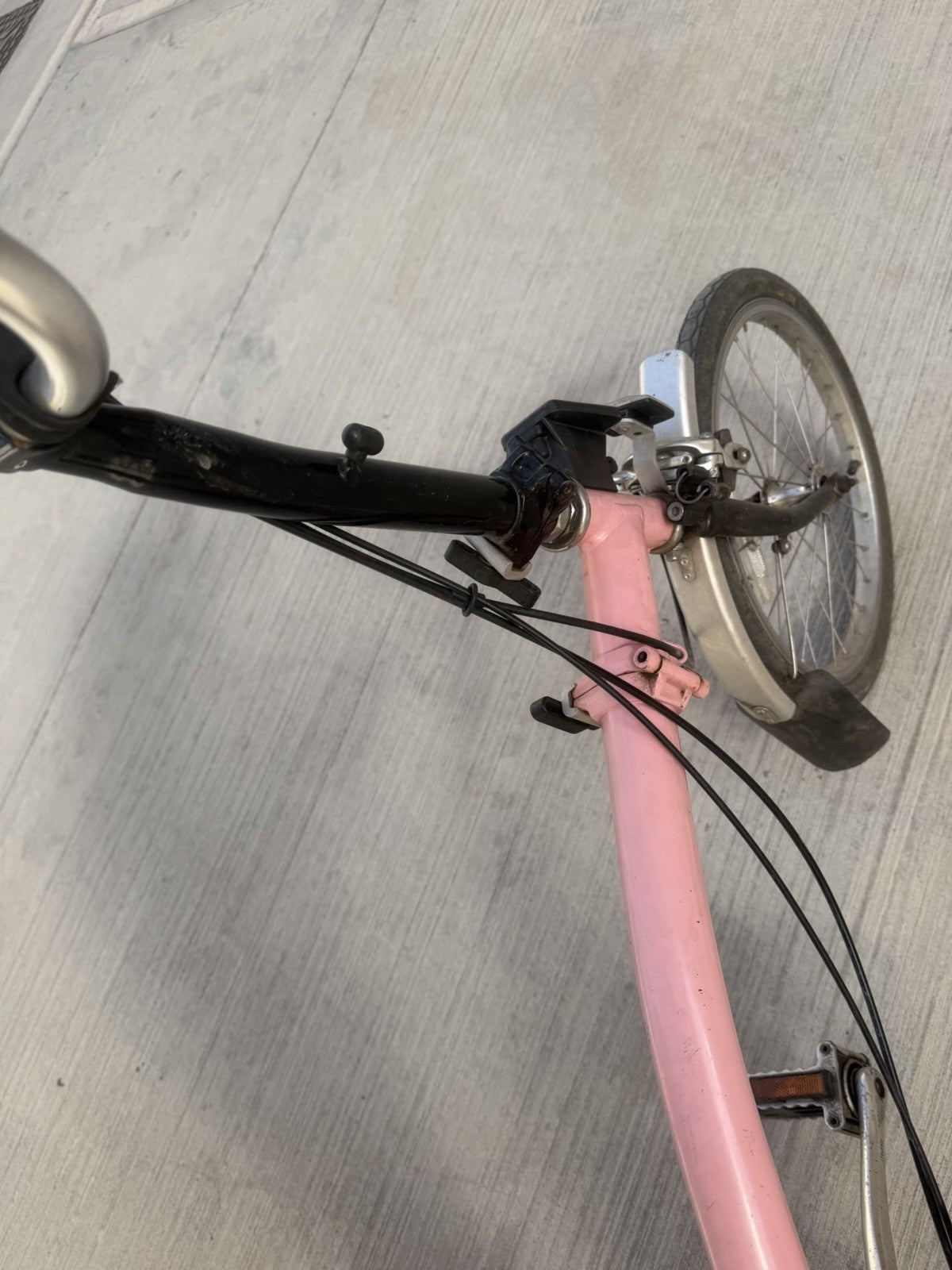 Brompton 16in Folding Bike Pink BMX Bars Mudguards Bell Rear Reflector
