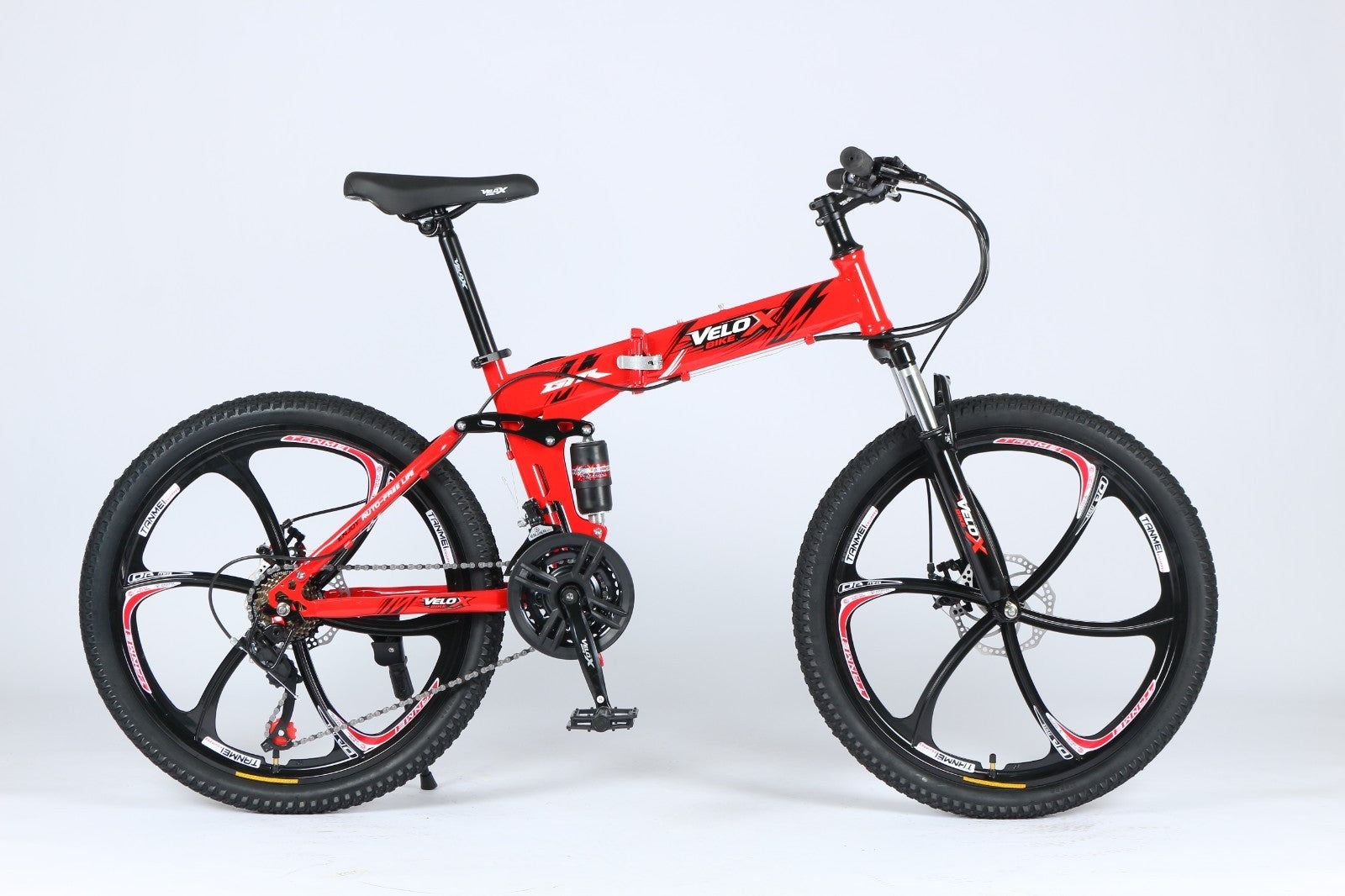 24"/26" Folding Mountain Bike – Full Suspension, Disc Brakes, Lightweight Frame