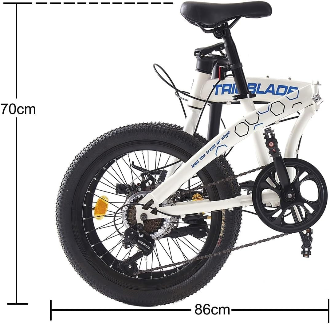 20" Folding Mountain Bike 7-Speed Disc Brake Lightweight for Adults