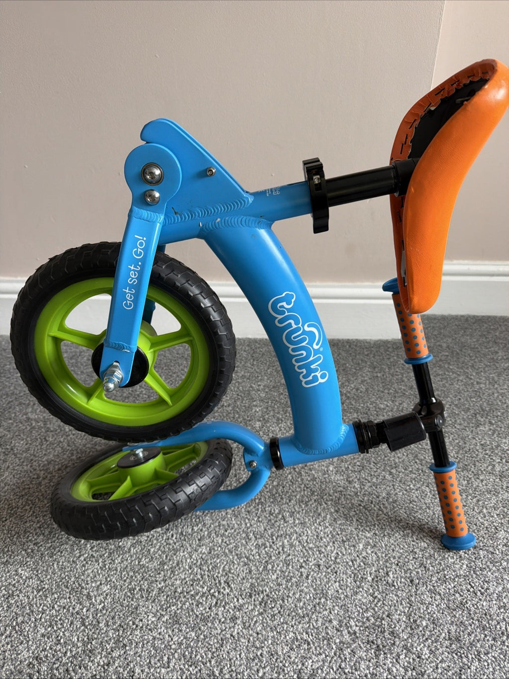 Trunki Folding Balance Bike 12" Hard Wheels - Blue