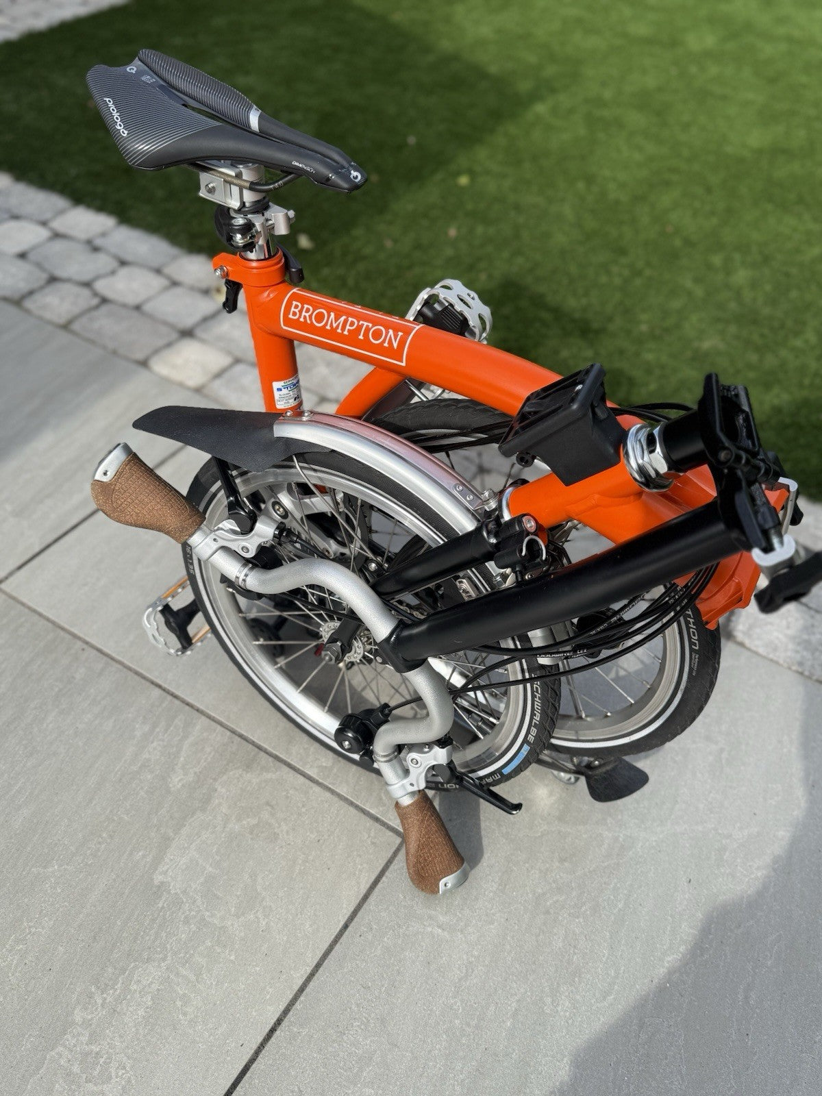 Brompton H6L Folding Bike Orange 16in Mudguards Reflectors Carry/Transport Bag