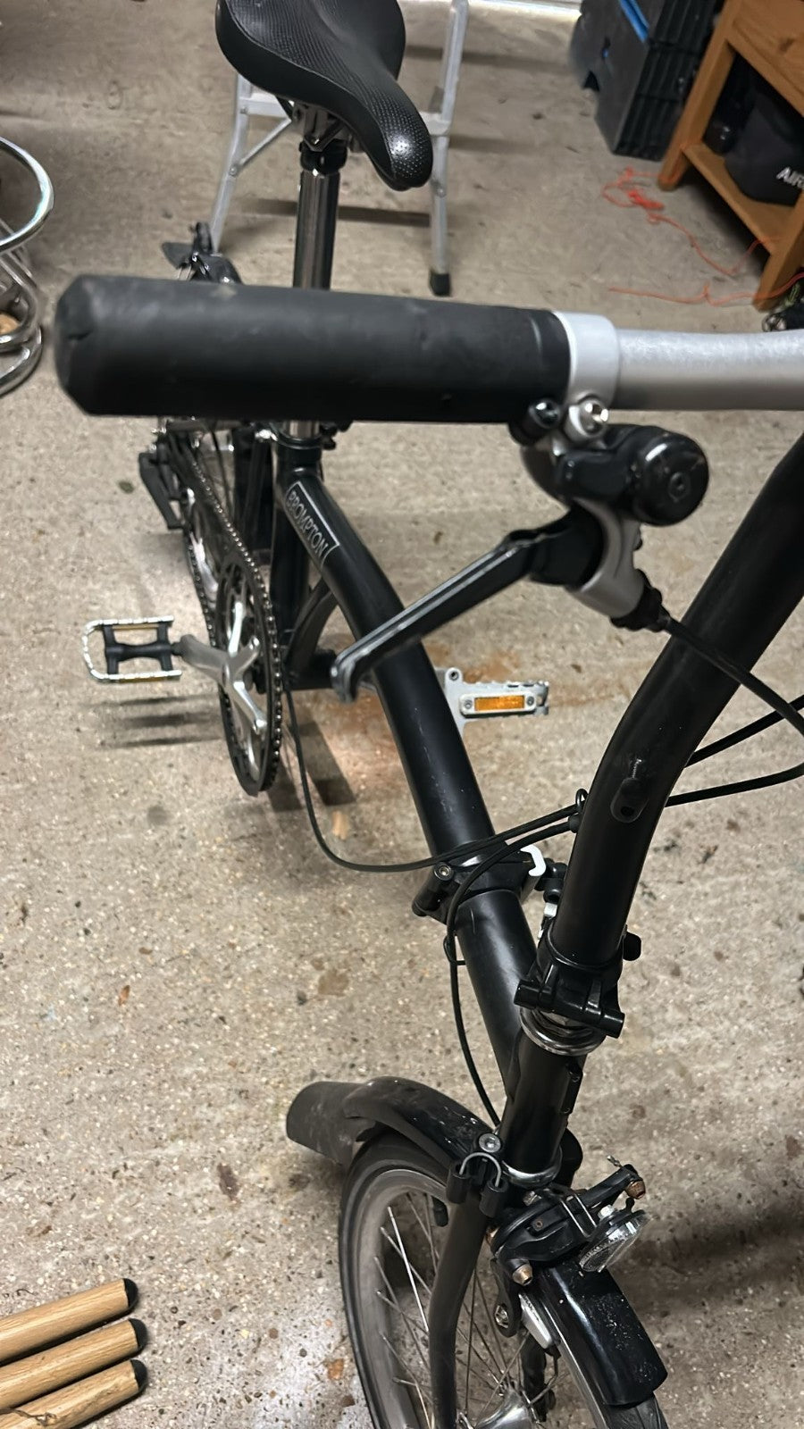 Brompton 2019 S1E Black Folding Bike - Great condition, recently serviced