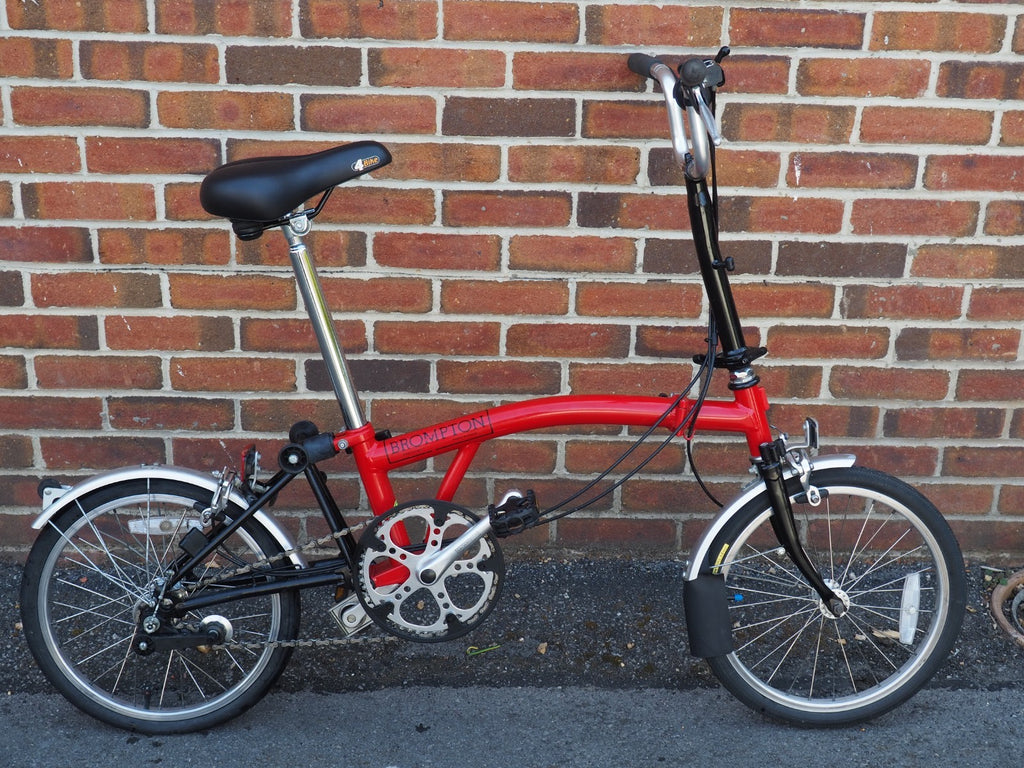 Brompton M3L Folding Bike, Red, 3-Speed — Original Owner Since 2000, Low Mileage