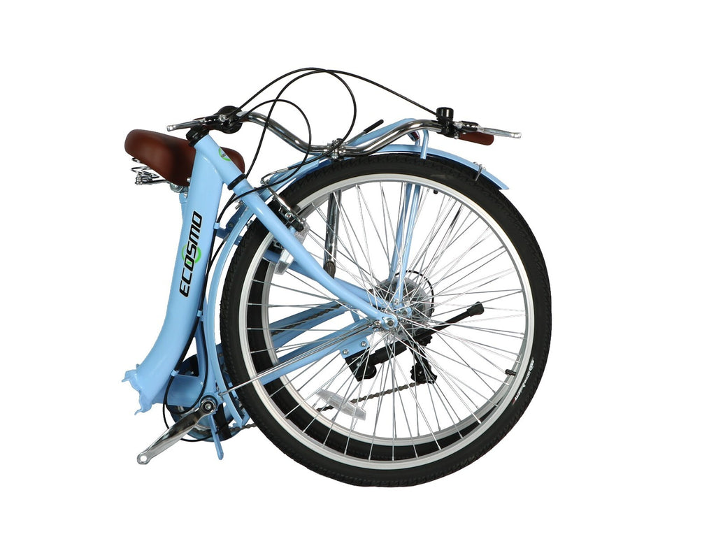 Ecosmo 26" Wheel Folding Ladies Women City Bicycle Bike 7 SP, 17" Frame -26LF08B