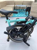 Brompton C Line 6 Speed Folding Bike Turkish Blue black edition Mid Bar