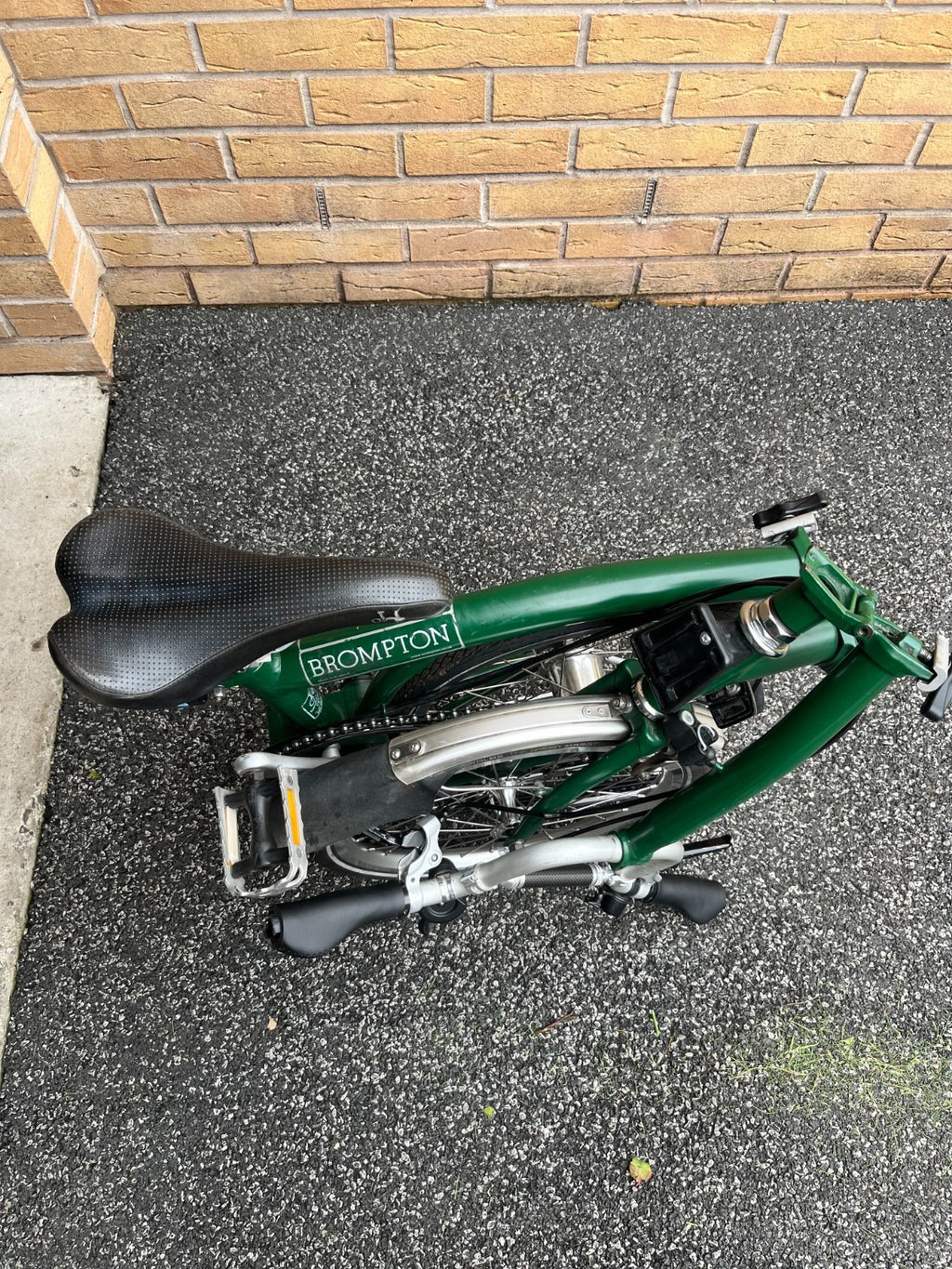Brompton M3L in Racing Green, newly serviced with rear rack