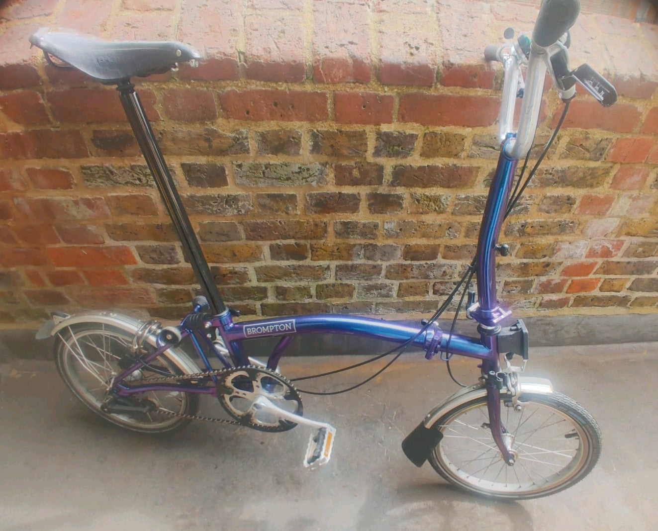 Beautiful Brompton 3 Speed With Extended Seatpost