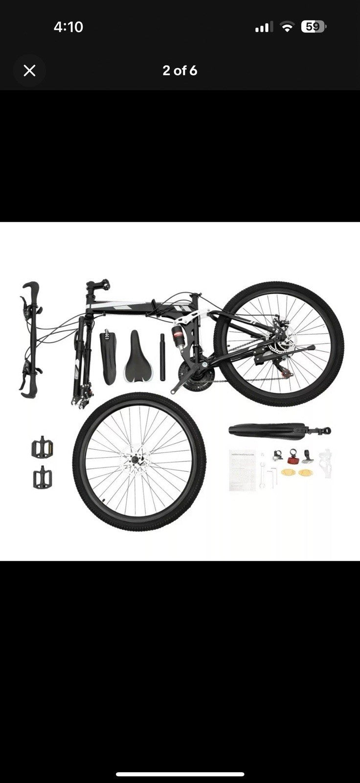 Mountain Bike 26-inch 21-Speed Gears, Dual Disc Brakes, Foldable