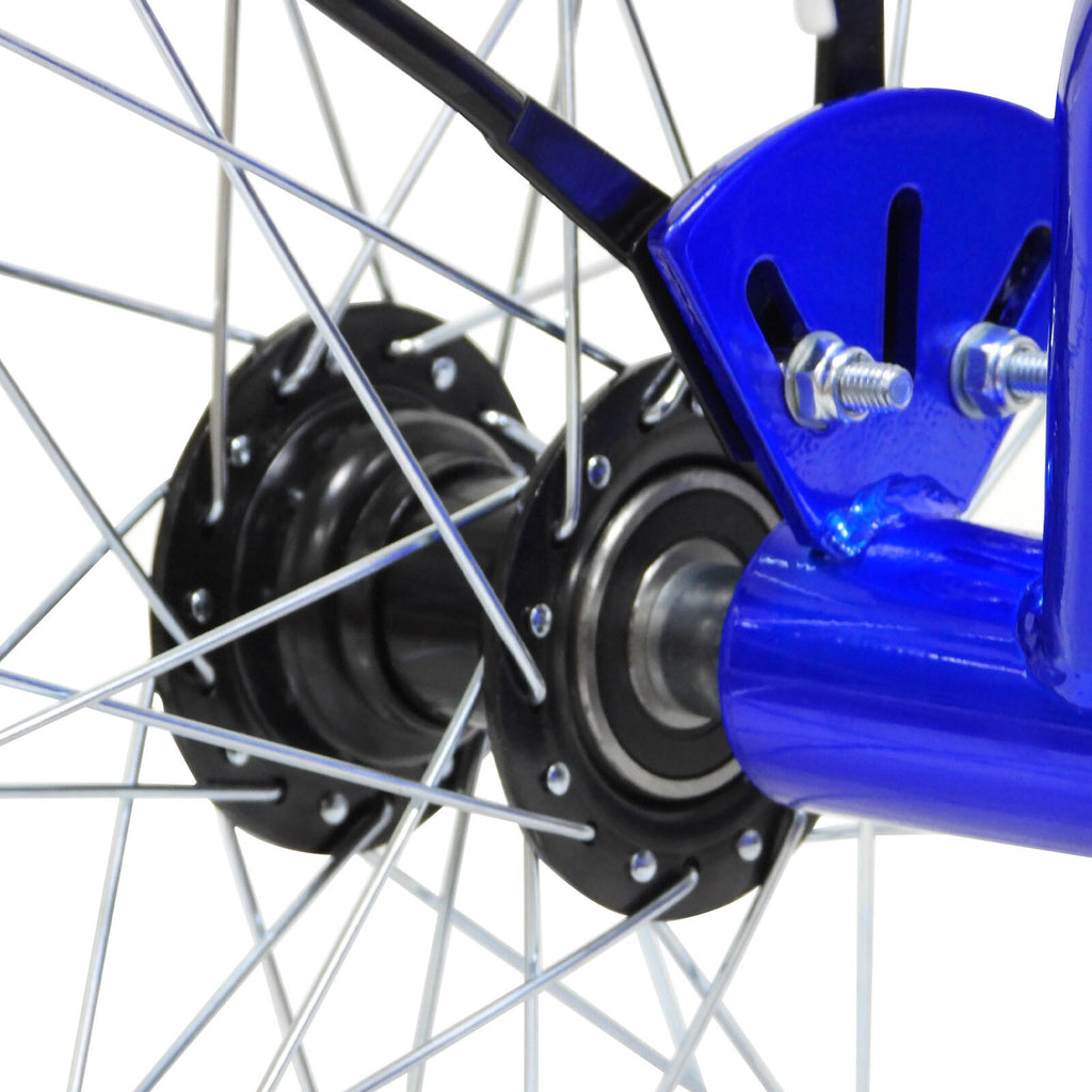 With Basket Blue UK 24 Inch Adult Trike Tricycle Foldable 3 Wheel Bike 7-Speed