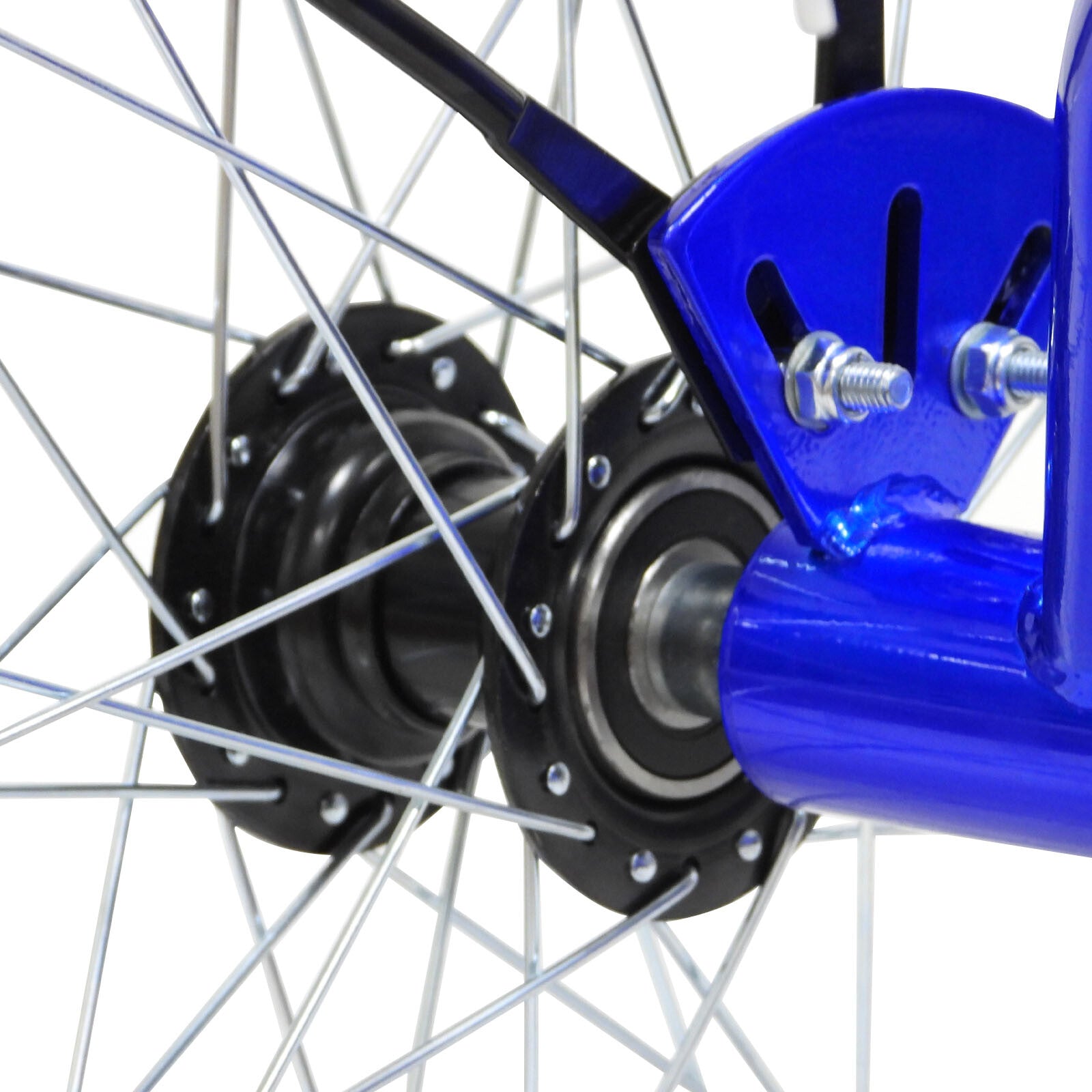 With Basket Blue UK 24 Inch Adult Trike Tricycle Foldable 3 Wheel Bike 7-Speed