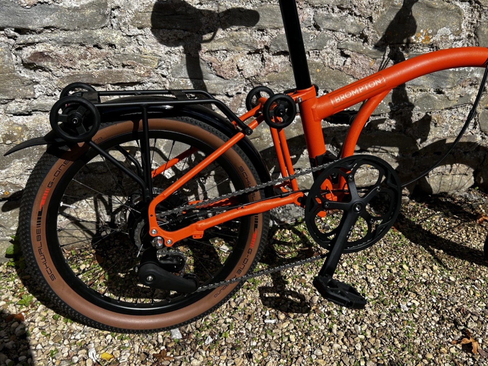 Brompton G Line with roller frame, 8 speed, size small, Adventure Orange