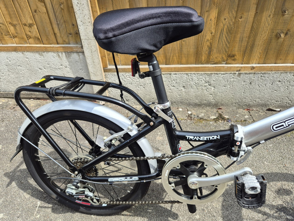 Apollo Aluminium 20in Folding Bike Silver/Black Mudguards Rear Rack V-Brakes