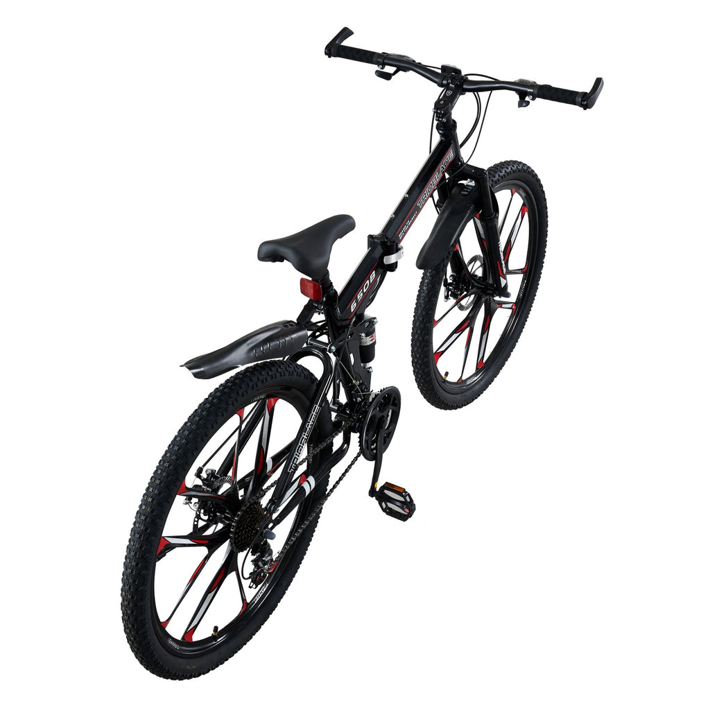 Folding Mountain Bike 27.5Inch Bikes 21 Speed Full Suspension Bicycle Men Women