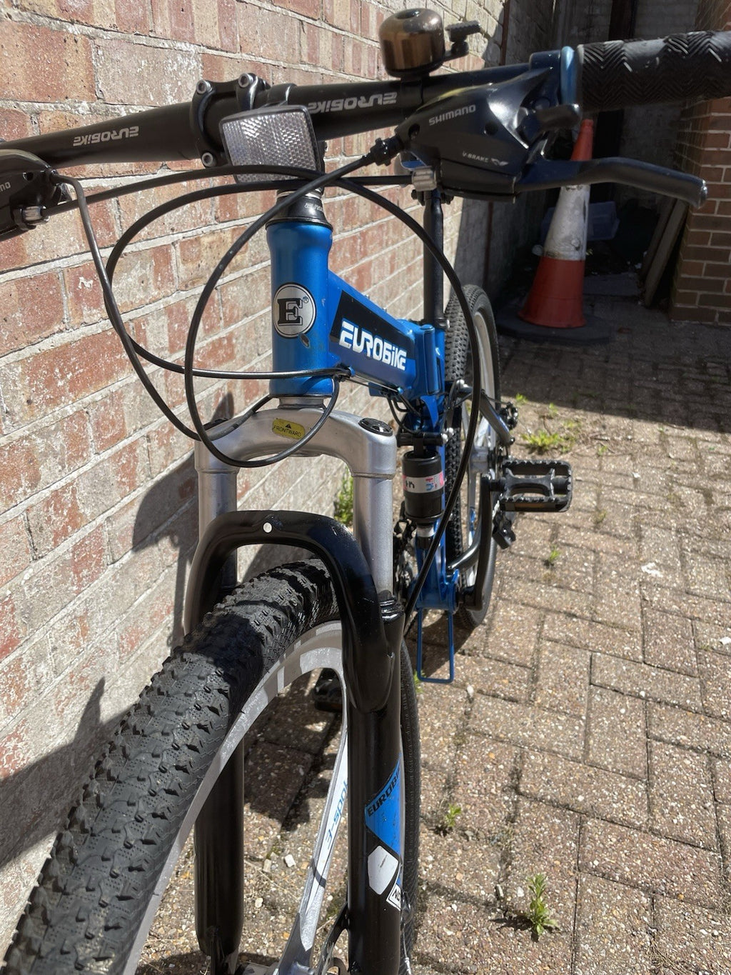 EUROBIKE G4 Folding Full Suspension Mountain Bike 26in Disc Brakes Blue