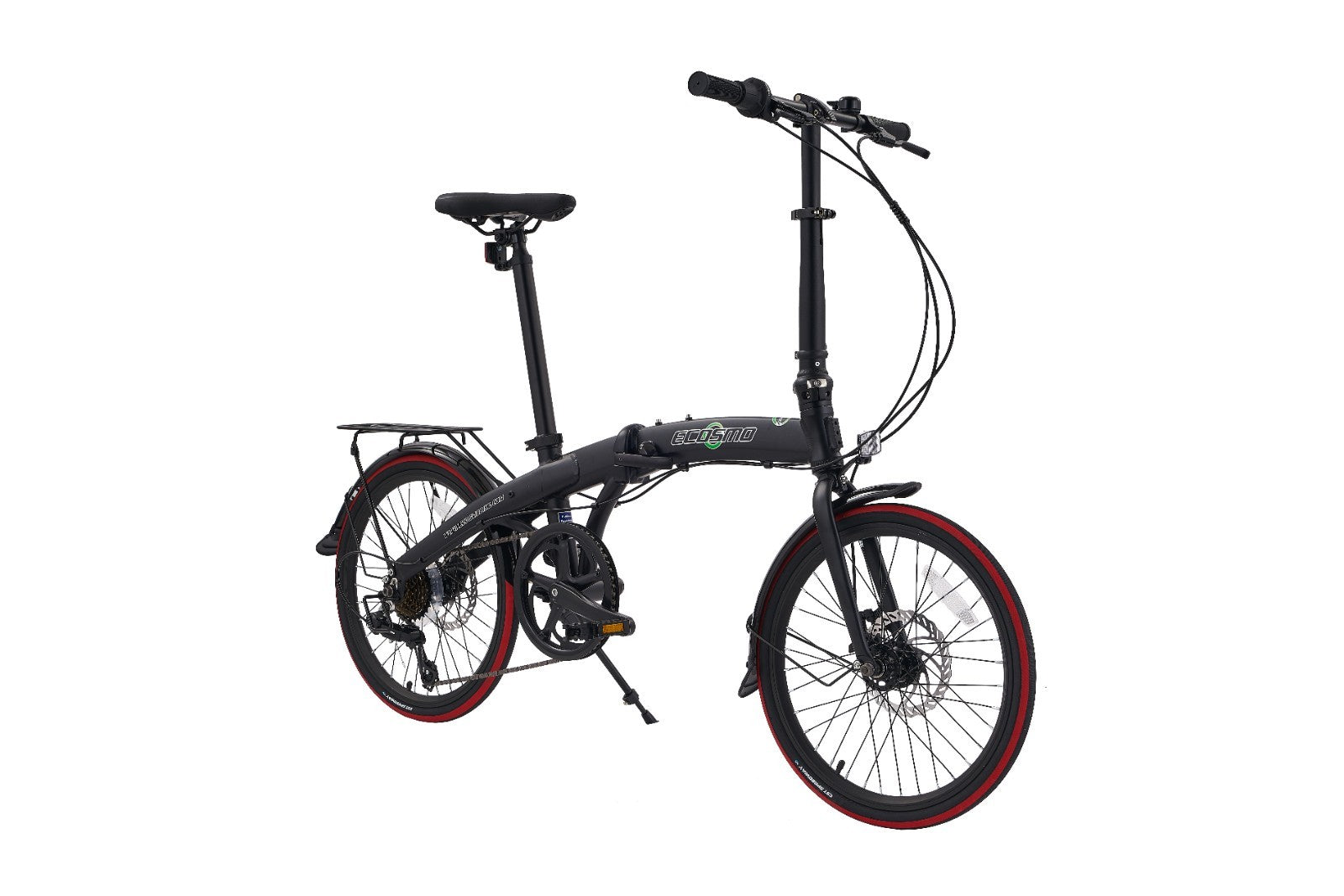 Ecosmo 20" Wheel Lightweight Alloy Folding Bicycle Bike 7 SP Disc, 12kg-20AF09BL