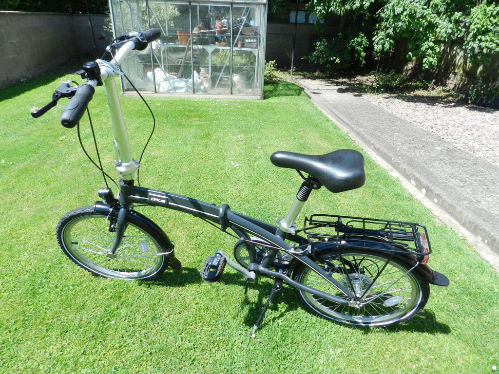 ORUS 20" Lightweight Alloy Frame 7 Speed Classic Folding Compact Bike - Black