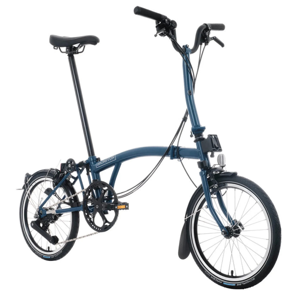 Brompton C Line 12 Speed Mid Bar Folding Bike Ocean Blue