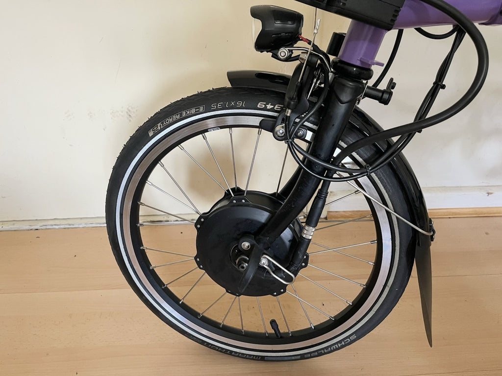 Brompton M4L Electric P-Line 4-Speed Mid-Folding Bike Pop Lilac