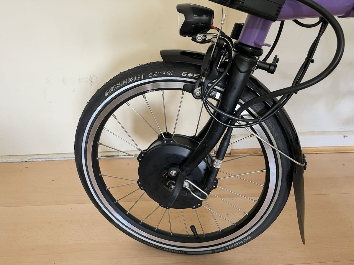 Brompton M4L Electric P-Line 4-Speed Mid-Folding Bike Pop Lilac