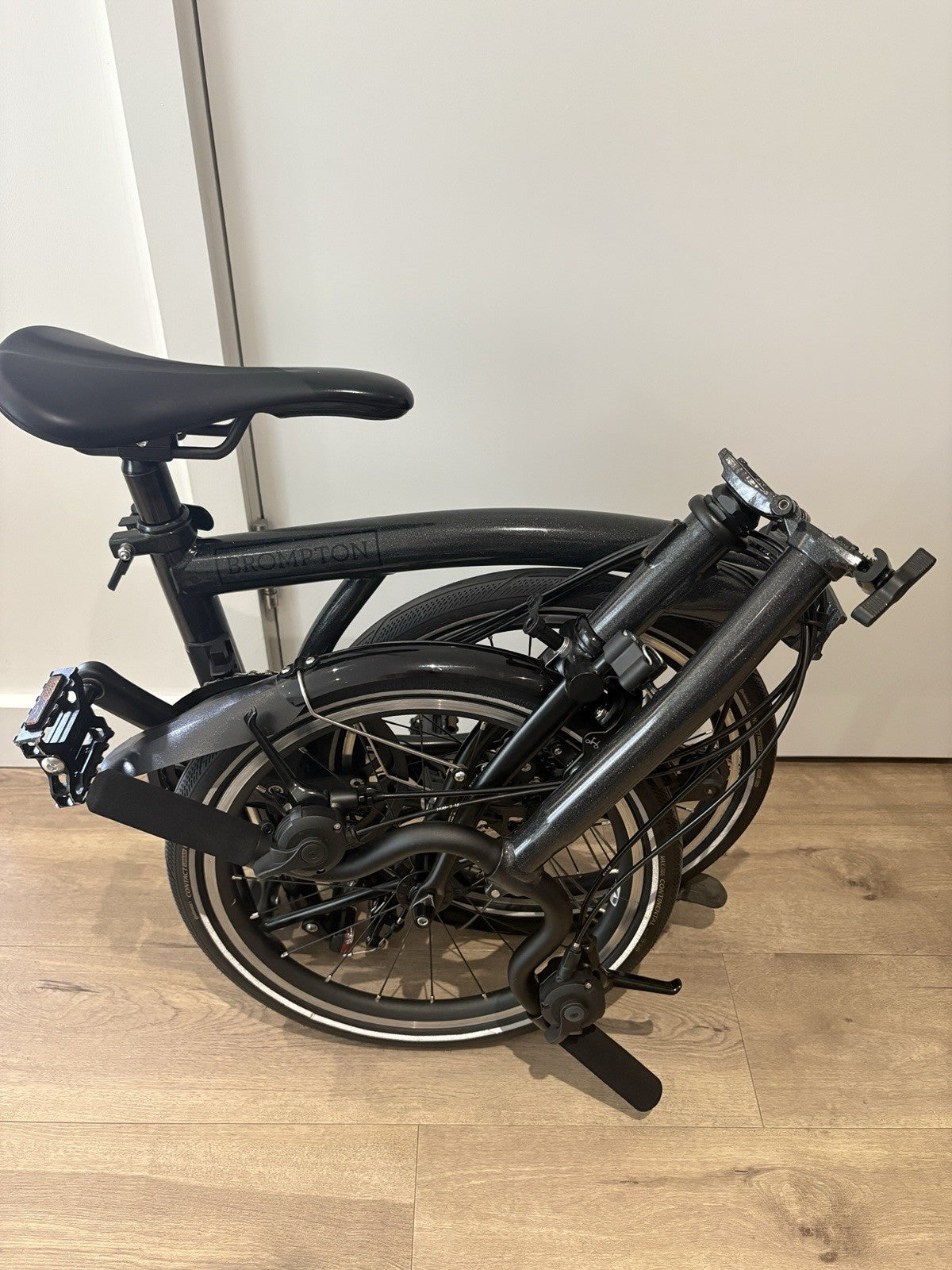 Brompton P Line Explore 12-Speed Mid Handlebar Folding Bike 2024 Midnight Black