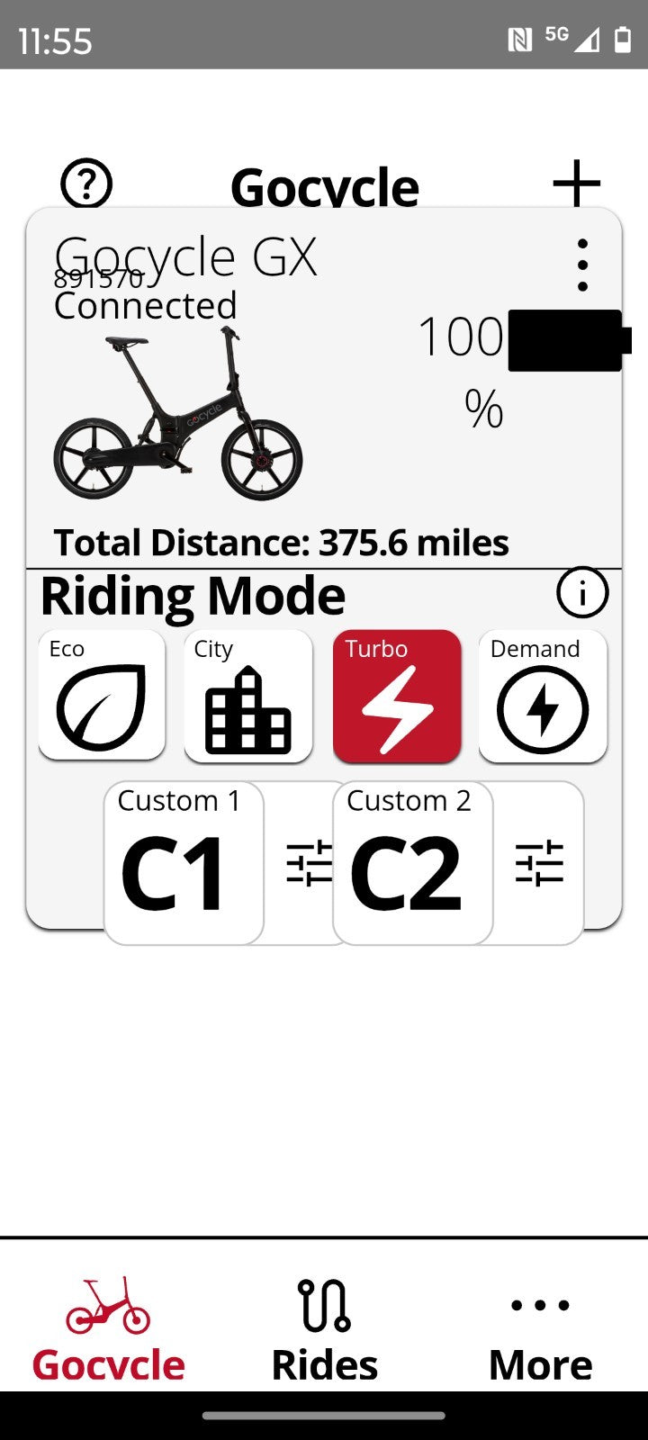 Gocycle GX  folding bike – low mileage – great condition