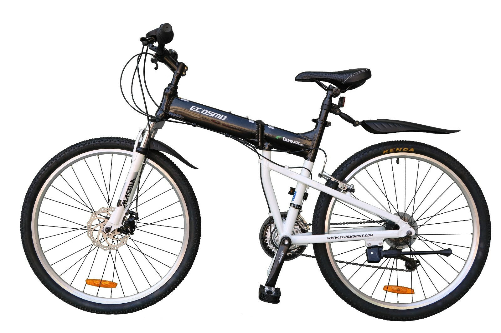 ECOSMO 26" Alloy Folding Mountain MTB bike,21 SP Shimano, Front Disc  -26AF18BL