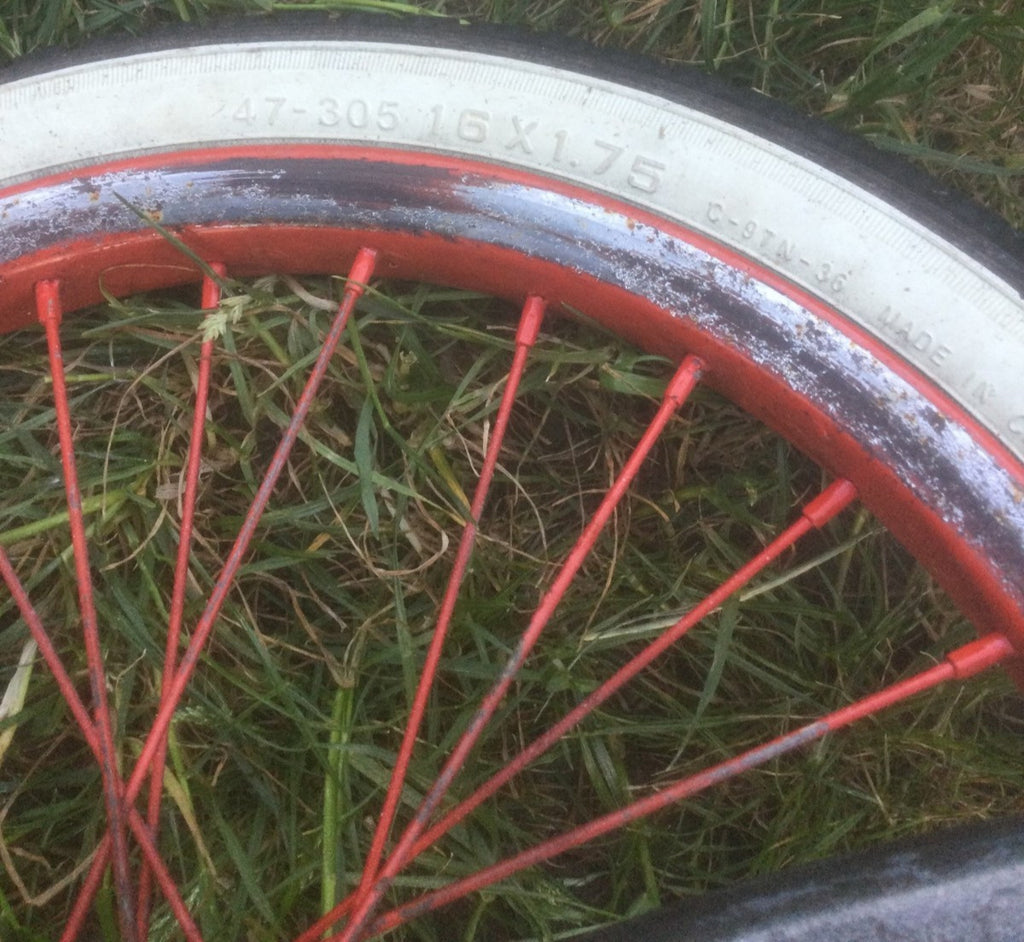FOLDING BIKE - MAKE UNKNOWN / "USA DESIGN ENGINEERING" / CHROME & RED / xv