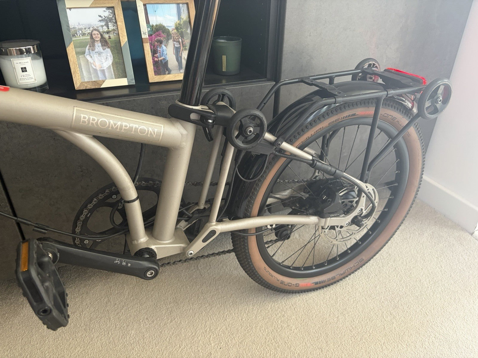 Brompton G Line 4 Speed Traildust White Folding Bike Excellent Condition