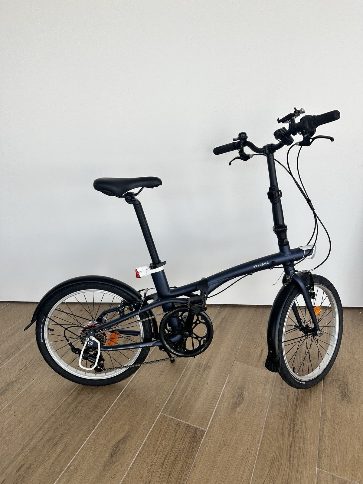 B'TWIN 500 20in Aluminium Folding Bike 7-Speed Dark Blue - Excellent Condition
