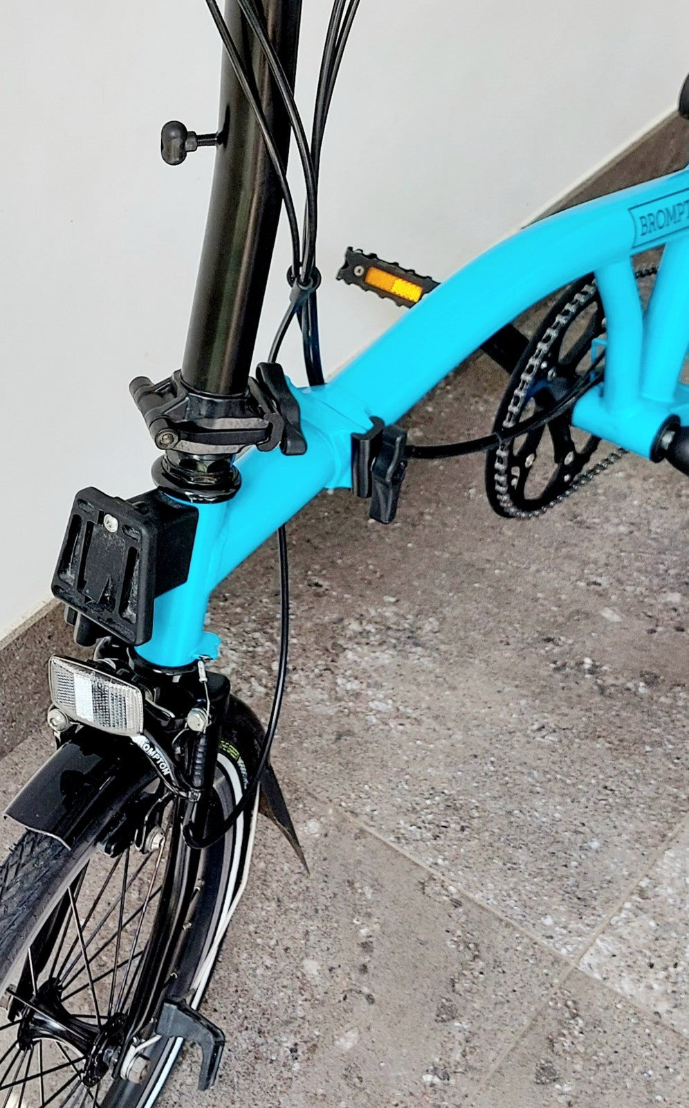 Turquoise Blue 2017 M6L 6-speed Brompton Black Edition + Ortlieb Bag + Toolkit